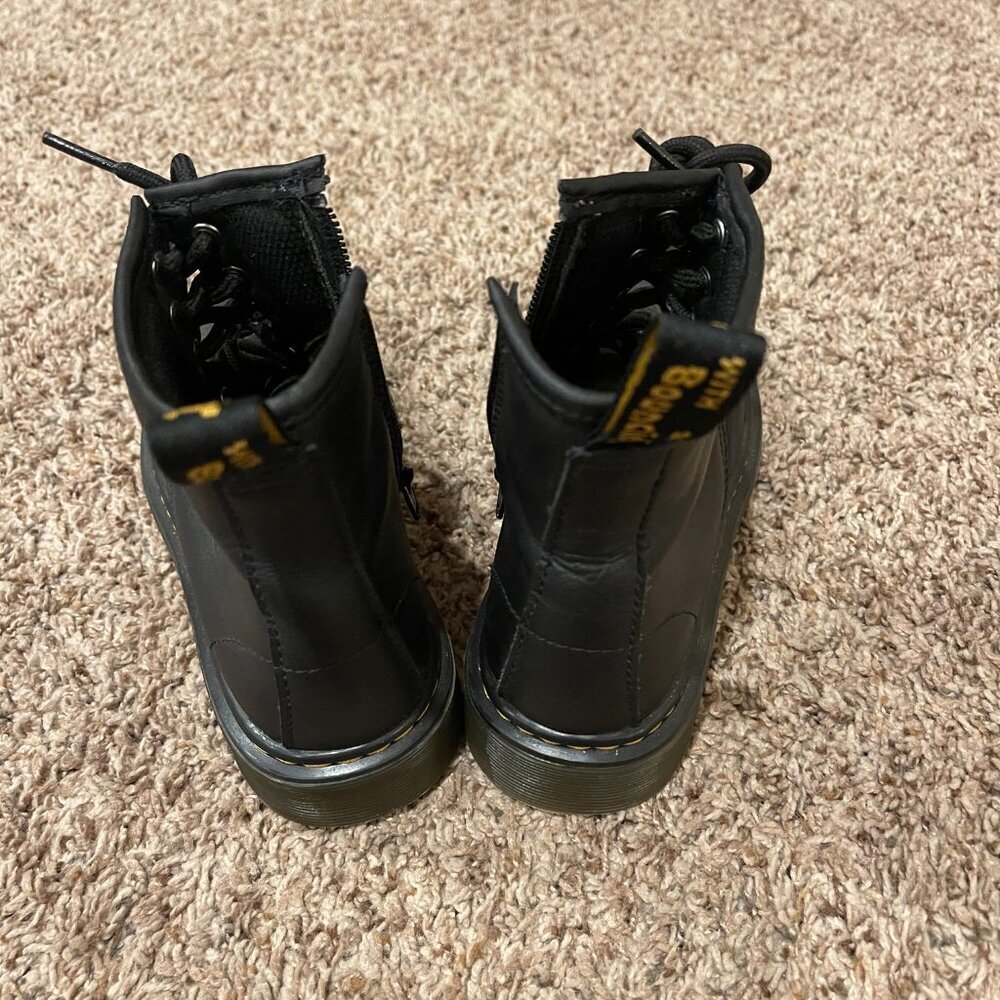 Dr. Martens Kids 1460 Softy T Black Leather Boots - Size 2 Little Kid - Picture 4 of 8